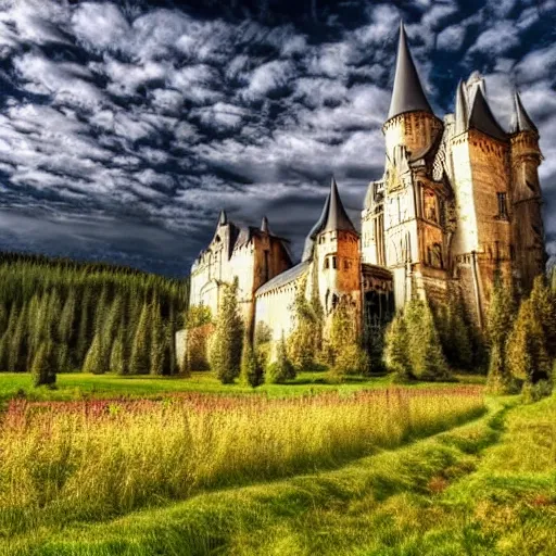 Prompt: beautiful gothic castle landscape
