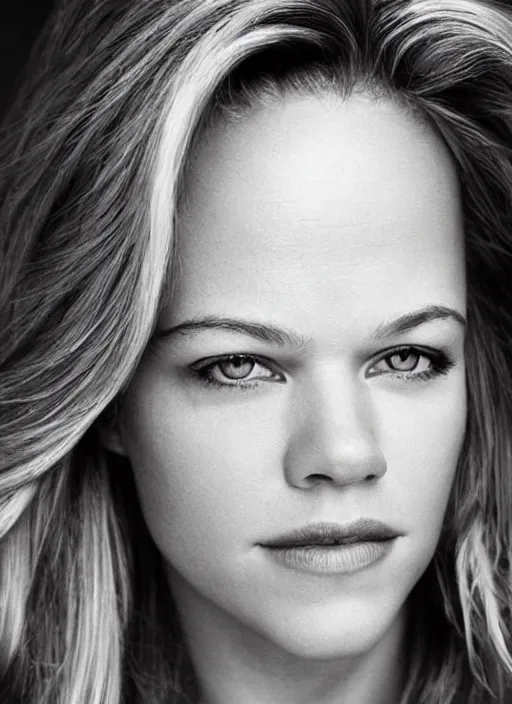 Image similar to portrait of beautiful female matt damon by mario testino, headshot, detailed, award winning, sony a 7 r