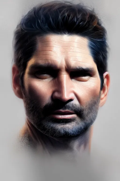 Prompt: ultra detailed close up facial portrait of eric bana, extremely detailed digital painting, in the style of fenghua zhong and ruan jia and jeremy lipking and peter mohrbacher, mystical colors, rim light, beautiful lighting, 8 k, stunning scene, raytracing, octane, trending on artstation