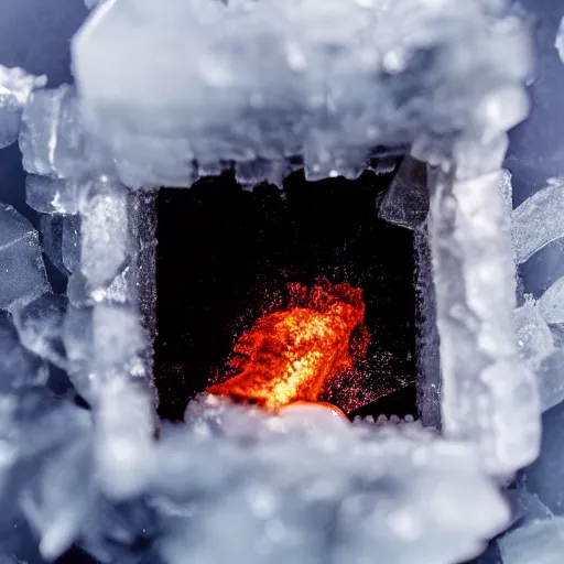 Image similar to photo of an ice cube on fire