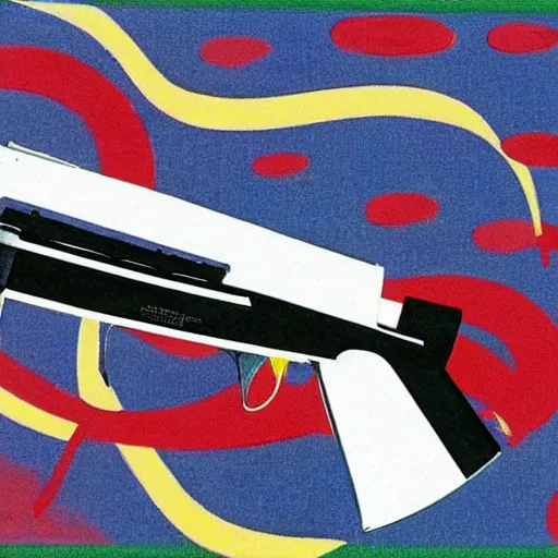 Image similar to AK-47 designed by Tadanori Yokoo