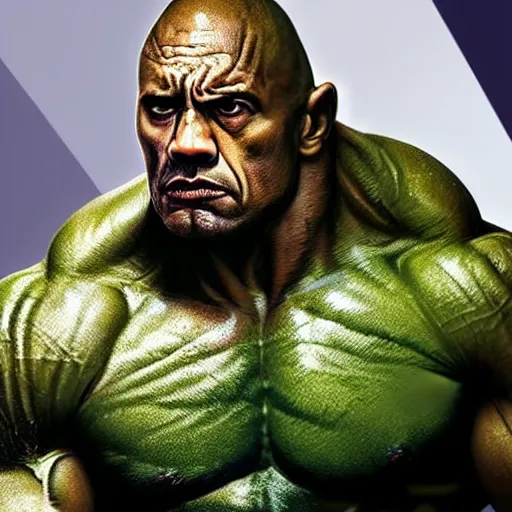 Image similar to the rock as the hulk