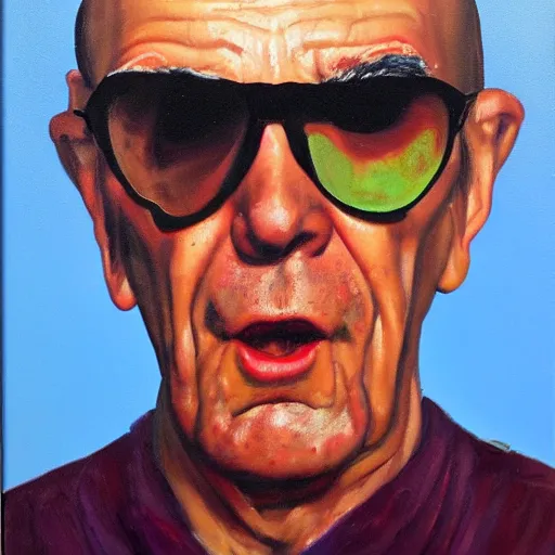 Image similar to oil painting of hunter s. thompson, portrait, old english