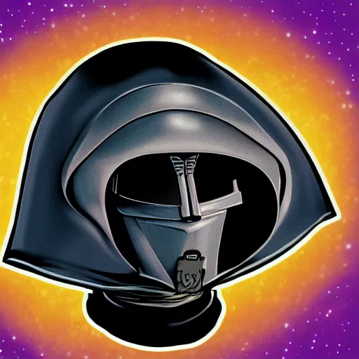 Image similar to lord dark helmet from spaceballs, digital illustration, highly detailed