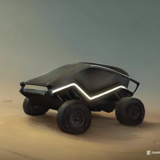 Prompt: redesign a off-road car, elegant, digital painting, concept art, smooth, sharp focus, art style from Wang Ke and Greg Rutkowski and Bruce Kaiser and Scott Robertson and Dmitry Mazurkevich and Doruk Erdem and Jon Sibal, small style cue from Blade Runner and Minority Report and iRobots