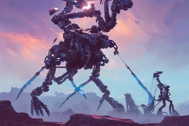 Image similar to longleg machine mecha animal beast robot of horizon forbidden west horizon zero dawn bioluminiscence, behance hd by jesper ejsing, by rhads, makoto shinkai and lois van baarle, ilya kuvshinov, rossdraws global illumination