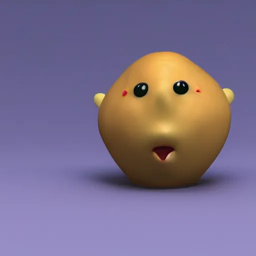 Prompt: 3 d rendered potato with adorable face