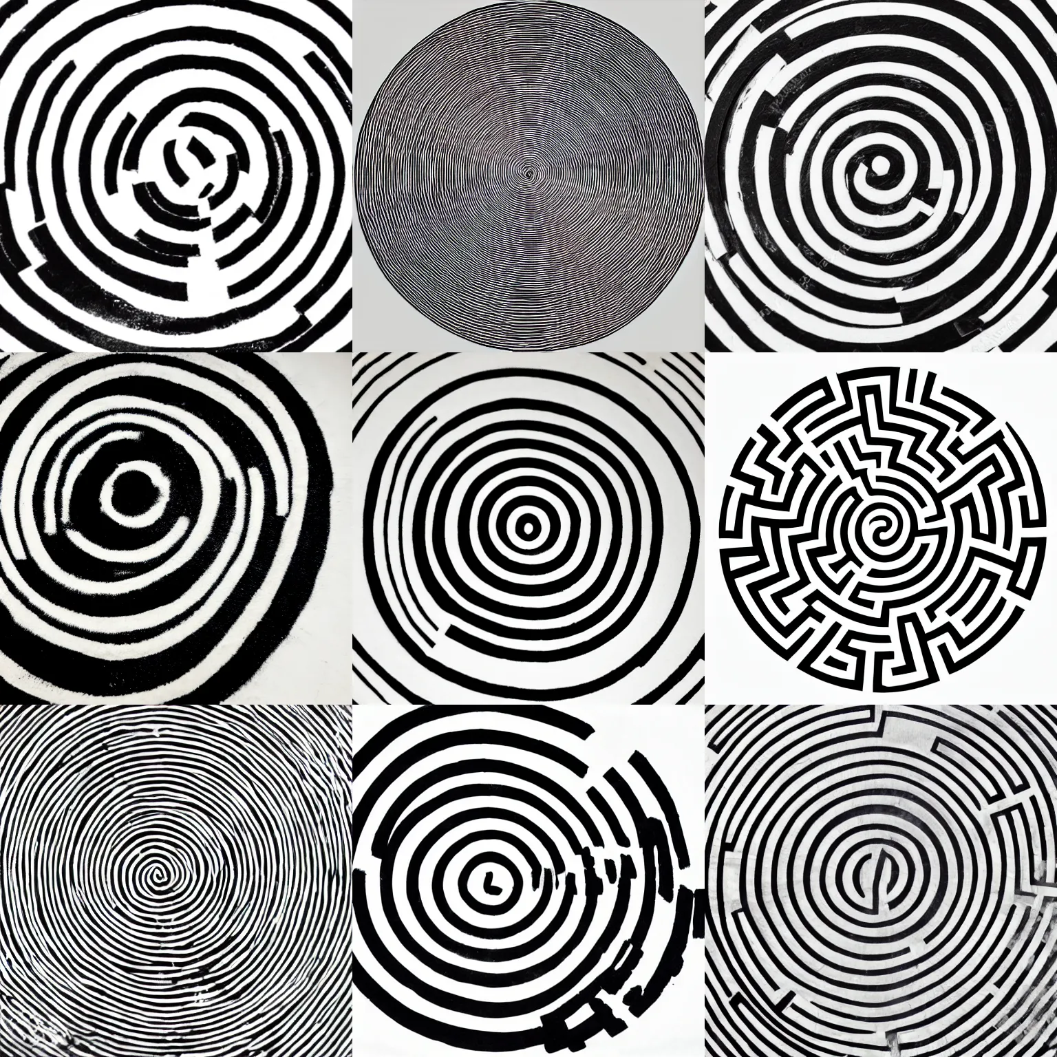 optical illusion design, illustration, black and white