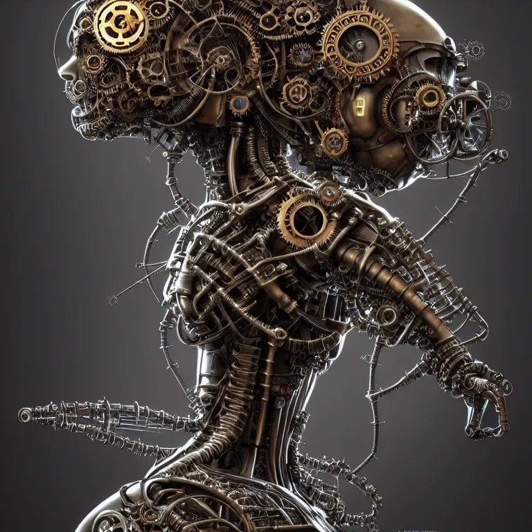 Prompt: steampunk cybernetic biomechanical ant, 3 d model, very coherent symmetrical artwork, unreal engine realistic render, 8 k, micro detail, intricate, elegant, highly detailed, centered, digital painting, artstation, smooth, sharp focus, illustration, artgerm, tomasz alen kopera, wlop