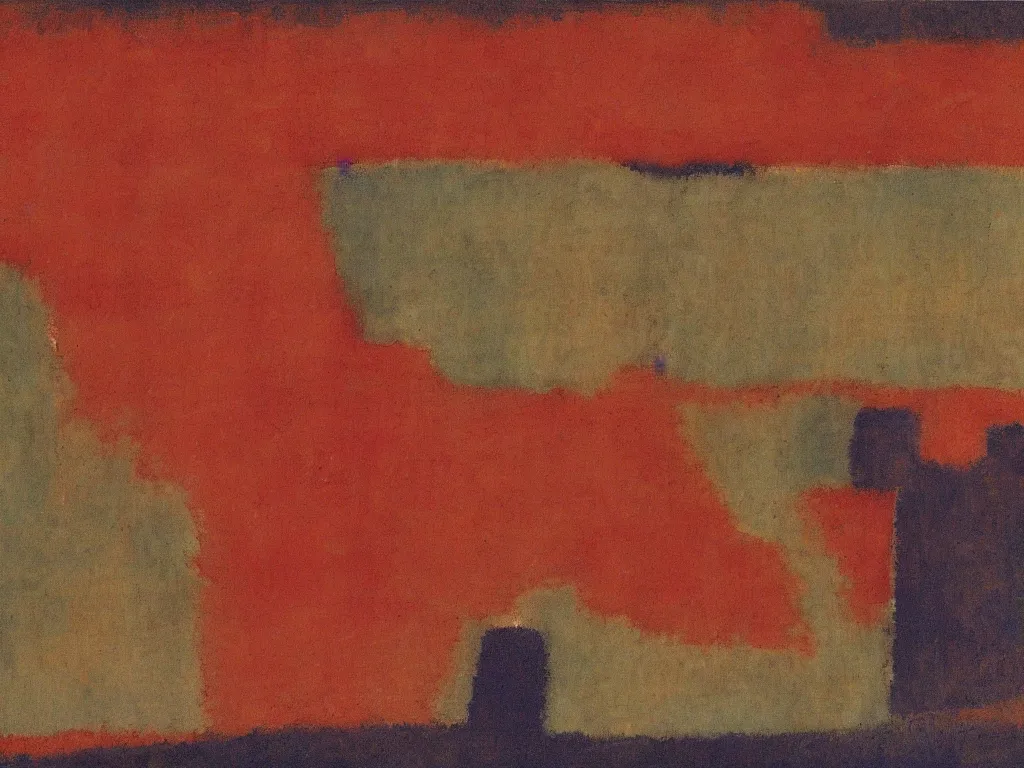 Image similar to moses separating the red sea. painting by mark rothko, paul klee