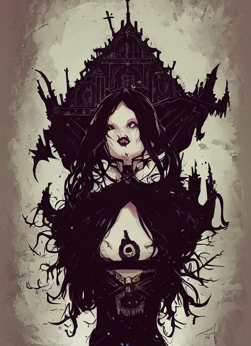 Image similar to beautifull gothic maiden, cute face. dark fantasy, d & d, artstation, art by petros afshar, tom whalen, laurie greasley and greg rutkowski and ilya kuvshinov