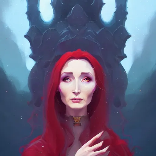 Prompt: a beautiful portrait of nubile melisandre, concept art by pete mohrbacher and guweiz and ilya kuvshinov, digital art, highly detailed, intricate, sharp focus, trending on artstation hq, deviantart, unreal engine 5, 4 k uhd image