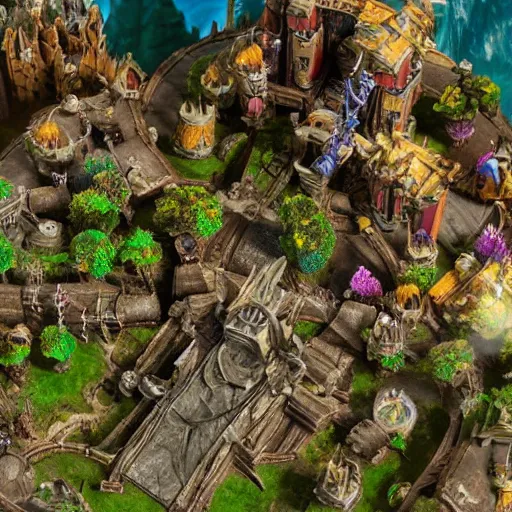 Image similar to a award winning closeup photo of a stopmotion animation filming set of warcraft's entire map