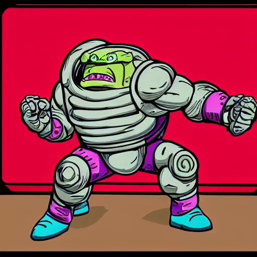 Prompt: Krang drawn in the style of Akira Toriyama