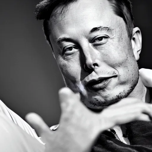 Prompt: Elon Musk as a Gigachad, black and white photo, dramatic, high quality