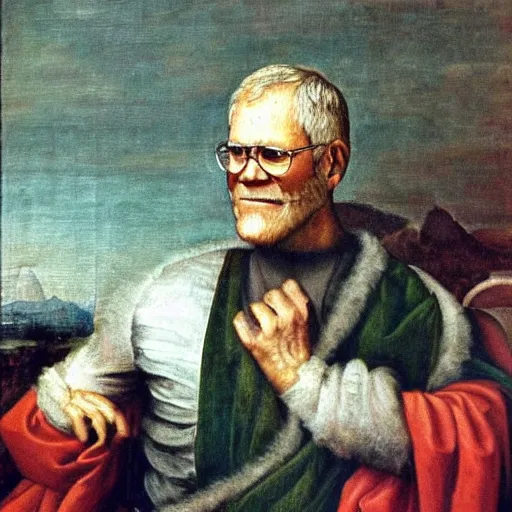 Image similar to renaissance oil painting of david letterman