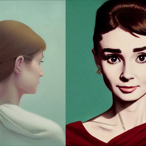 Prompt: portrait of audrey hepburn, highly detailed vfx portrait, unreal engine, sharp focus, smooth, greg rutkowski, loish, rhads, beeple, caspar david friedrich, makoto shinkai and lois van baarle, ilya kuvshinov, rossdraws, elegent, tom bagshaw, alphonse mucha, global illumination, detailed and intricate environment