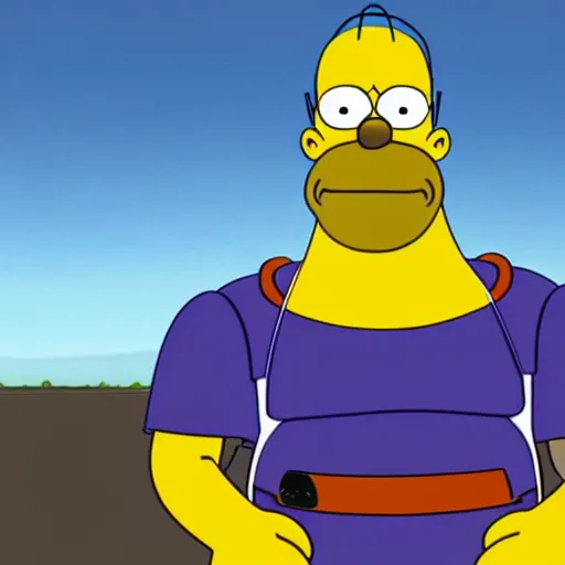 Image similar to CG 3D Homer Simpson as Thanos, cinematic, 4K