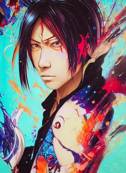 Image similar to beautiful portrait of Ichigo from Bleach, by Tristan Eaton, Stanley Artgermm, Tom Bagshaw, Greg Rutkowski, Carne Griffiths. trending on DeviantArt, face enhance, hyper detailed, trending on Artstation, 8k, masterpiece, graffiti paint, fine detail, full of color, intricate detail, golden ratio illustration