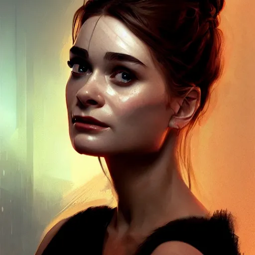 Image similar to holly golightly in printworks, anatomy, bathed in light, highly detailed, photorealistic, artstation, smooth, sharp focus, illustration, unreal engine 5, 8 k, art by artgerm and greg rutkowski and edgar maxence