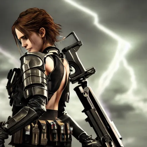 Prompt: emma watson as a paladin metal gear dramatic lighting cinematic cinematic lighting by Richard Schmid by Yoji Shinkawa by artgem