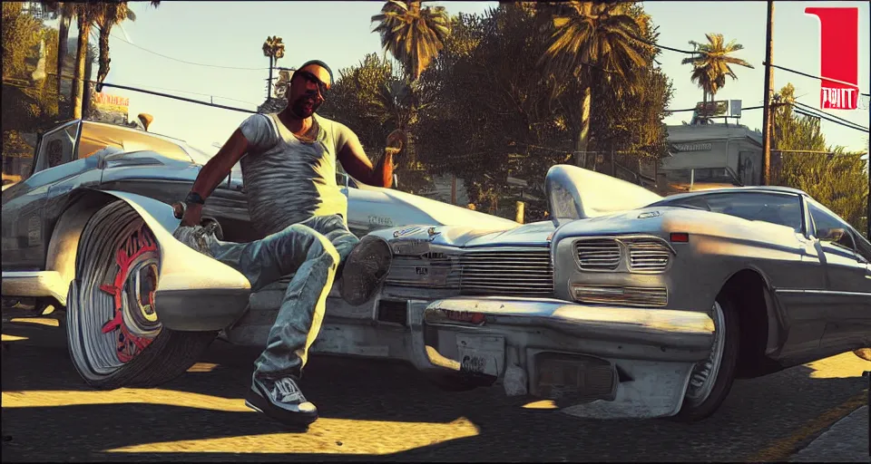 Prompt: 2Pac in GTA V, cover art by Stephen Bliss, no text, Ultra detailed, hyper realistic 4k