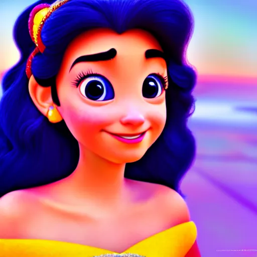 Prompt: portrait of a disney princess, pixar style , beautiful , cute , 4k , HD