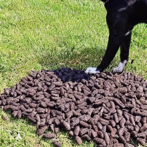 Prompt: a dog doing his droppings