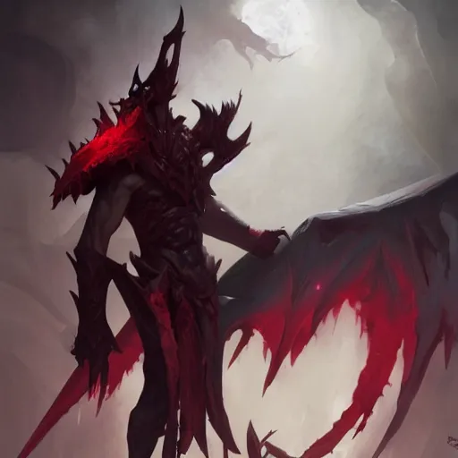 Image similar to aatrox the darkin by greg rutkowski