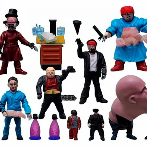 Prompt: cooking crystal meth, stop motion vinyl action figure, plastic, toy, butcher billy style