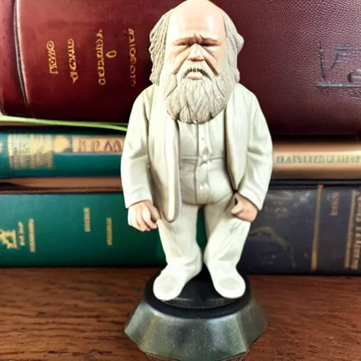 Image similar to charles darwin bobble head toy realistic 3 5 mm