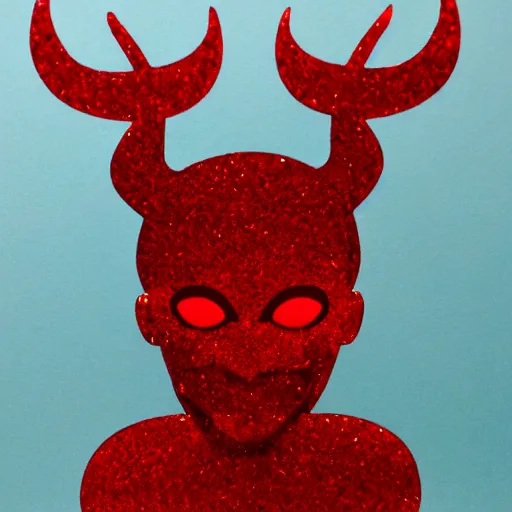 Prompt: Demon made out of red glitter