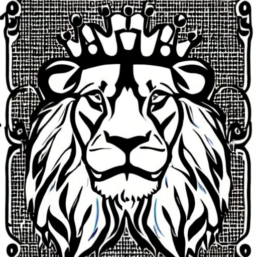 Prompt: Lion with crown, vaperwave