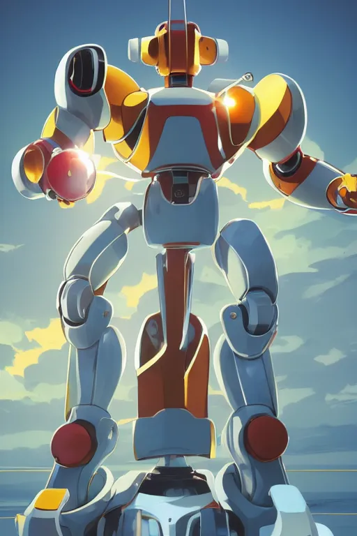 Image similar to metabots medabots medarotto medarot robot minimalist comics, behance hd by jesper ejsing, by rhads, makoto shinkai and lois van baarle, ilya kuvshinov, rossdraws global illumination ray tracing hdr radiating a glowing aura