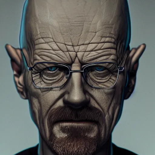 Prompt: highly detailed walter white with multiple eyes and spikes, limbs by alex gray, android jones, karol bak, ayami kojima, artgerm, concept art, sharp angles, robot, 3 d, octane render, 8 k, unreal engine