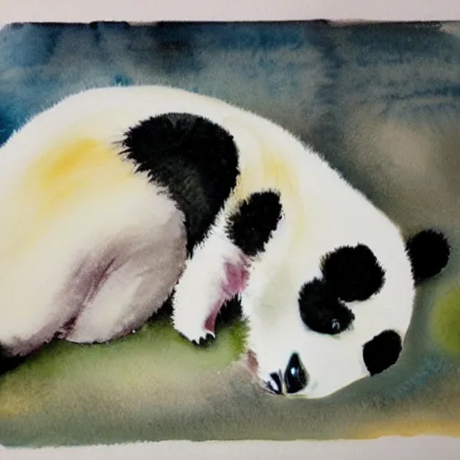 Prompt: cute baby panda water colour painting