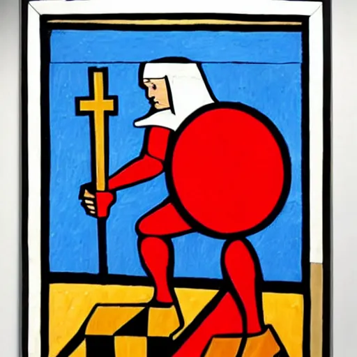 Prompt: a medieval hero, de stijl, sharp focus