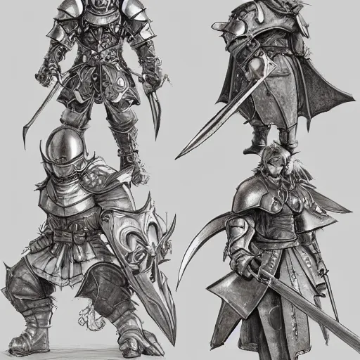 Image similar to heroic character design of anthropomorphic beaver, portrait, holy crusader medieval knight, final fantasy tactics character design, character art, pencil sketch, highly detailed, Akihiko Yoshida,