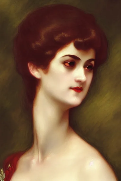 Prompt: jane austen vampire, painting by rossetti bouguereau, detailed art, artstation