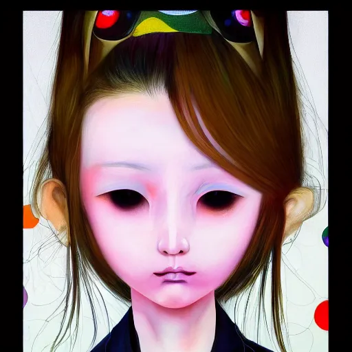 Prompt: a surreal portrait of a girl by takashi murakami, trending on art station