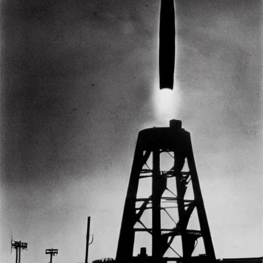 Image similar to Testing a nuke, 1940's photograph