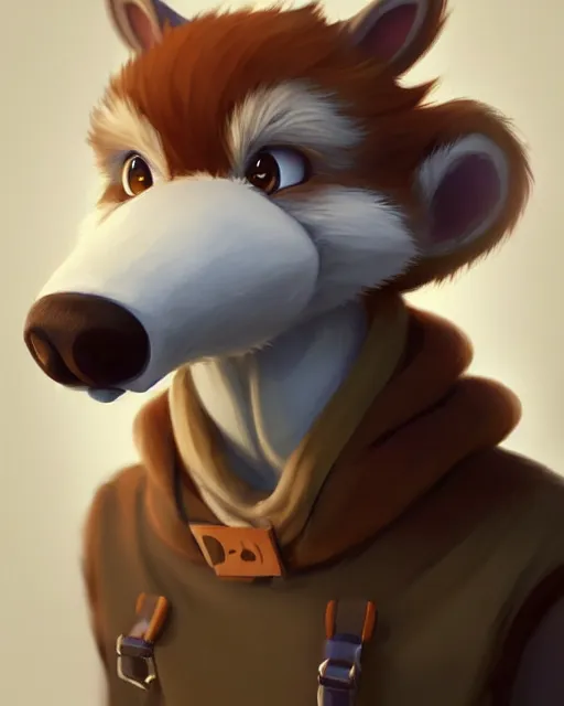 Image similar to character concept art of a cute young male anthropomorphic furry | | absolutely adorable muzzle, key visual, realistic shaded perfect face, fine details by stanley artgerm lau, wlop, rossdraws, james jean, andrei riabovitchev, marc simonetti, and sakimichan, trending on artstation