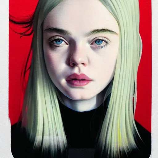 Image similar to Elle Fanning in iRobot picture by Sachin Teng, asymmetrical, dark vibes, Realistic Painting , Organic painting, Matte Painting, geometric shapes, hard edges, graffiti, street art:2 by Sachin Teng:4