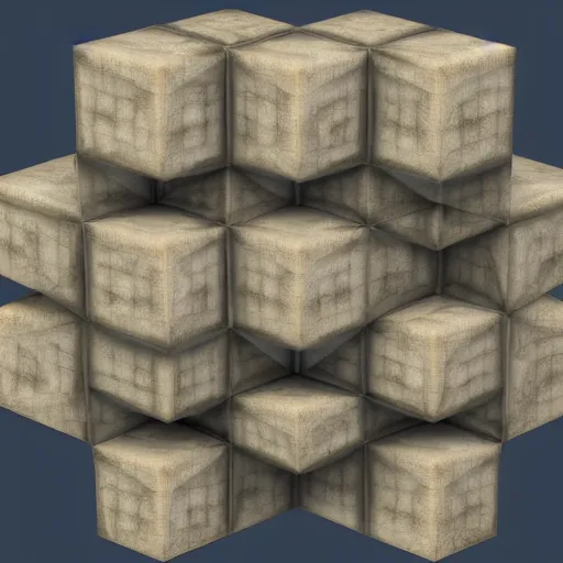 Image similar to menger sponge fractal cube, unreal engine, volumetric lighting, trending on artstation