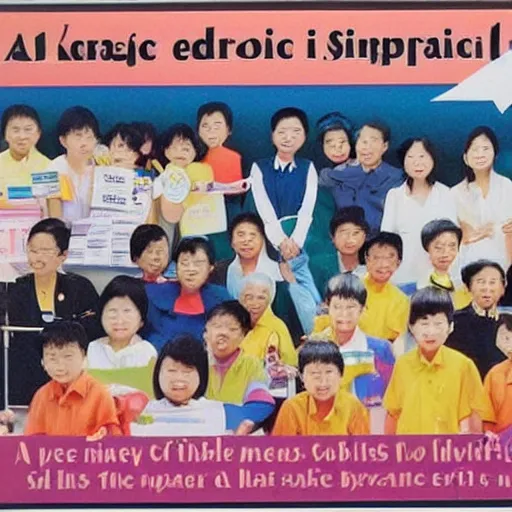 Image similar to a 1 9 9 0 s singapore public education poster