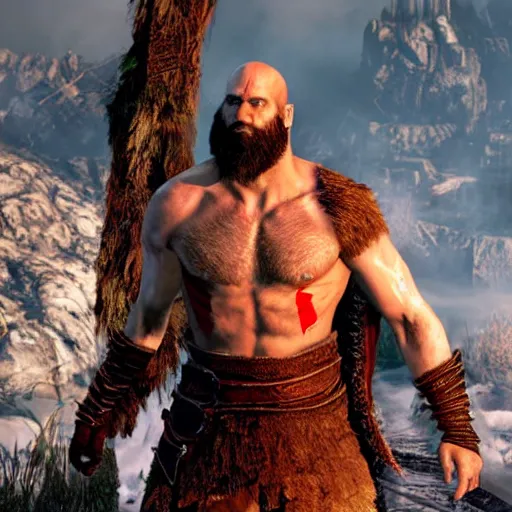 Image similar to jim carrey in god of war