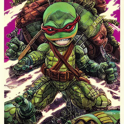 portrait of crazy teenage mutant ninja turtle,, Stable Diffusion