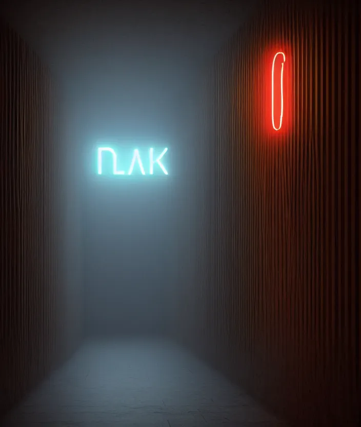 Prompt: a dark hallway, at the end there is a mysterious illuminated door with a neonsign in the style of rhads, xf iq 4, f / 1. 4, iso 2 0 0, 1 / 1 6 0 s, 8 k, raw, featured in artstation, octane render, cinematic, elegant, intricate, 8 k,