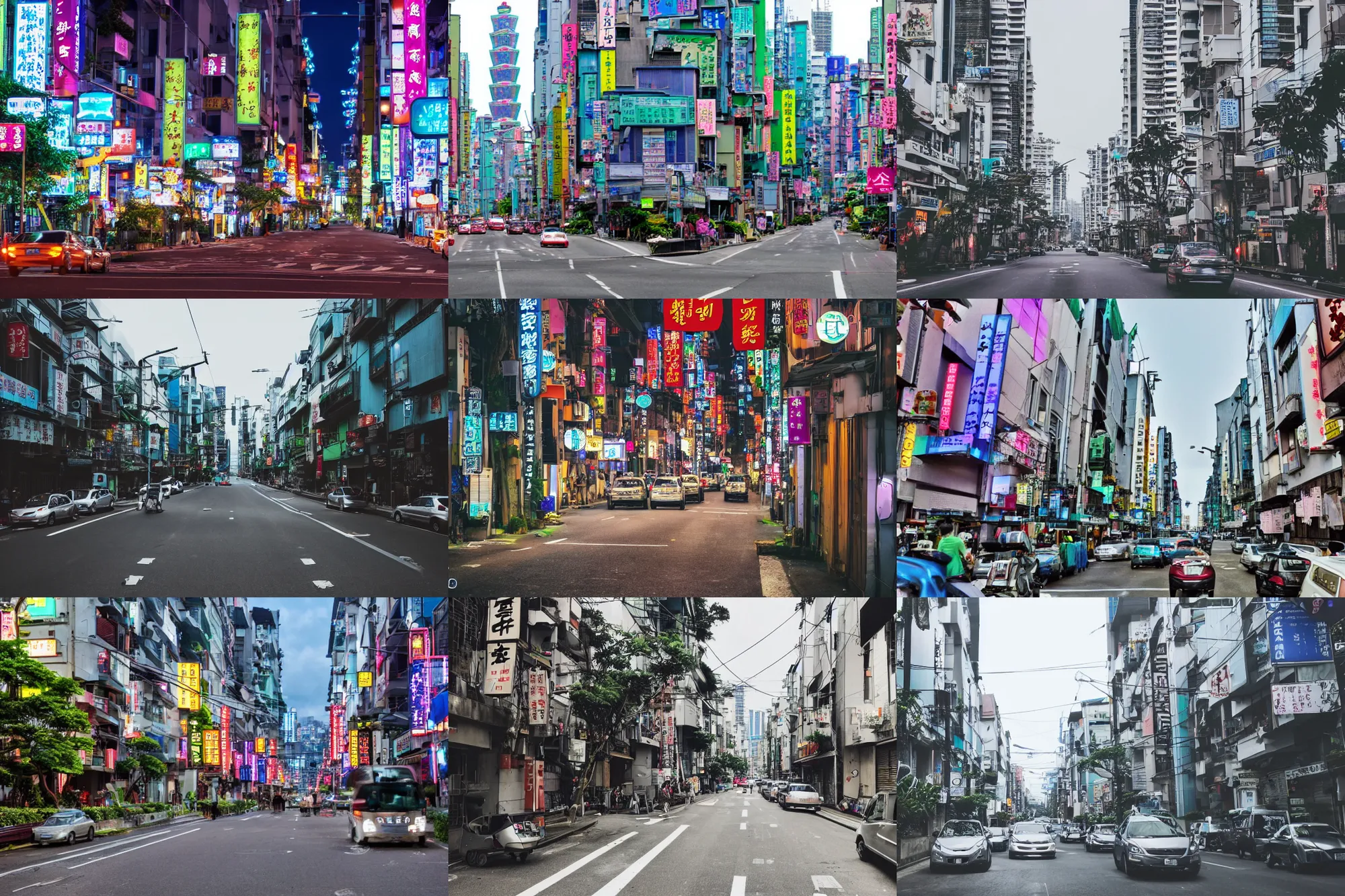 Prompt: photo of a street in taipei in the year 3 0 0 0