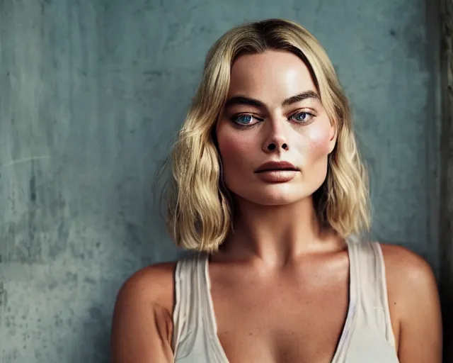 Image similar to a beautiful mix of margot robbie and bar refaeli, hyper realistic face, beautiful eyes, cinematic, long shot, hyper detailed, 8 5 mm photograph, 8 k resolution, film still, sharp lens, wide lens